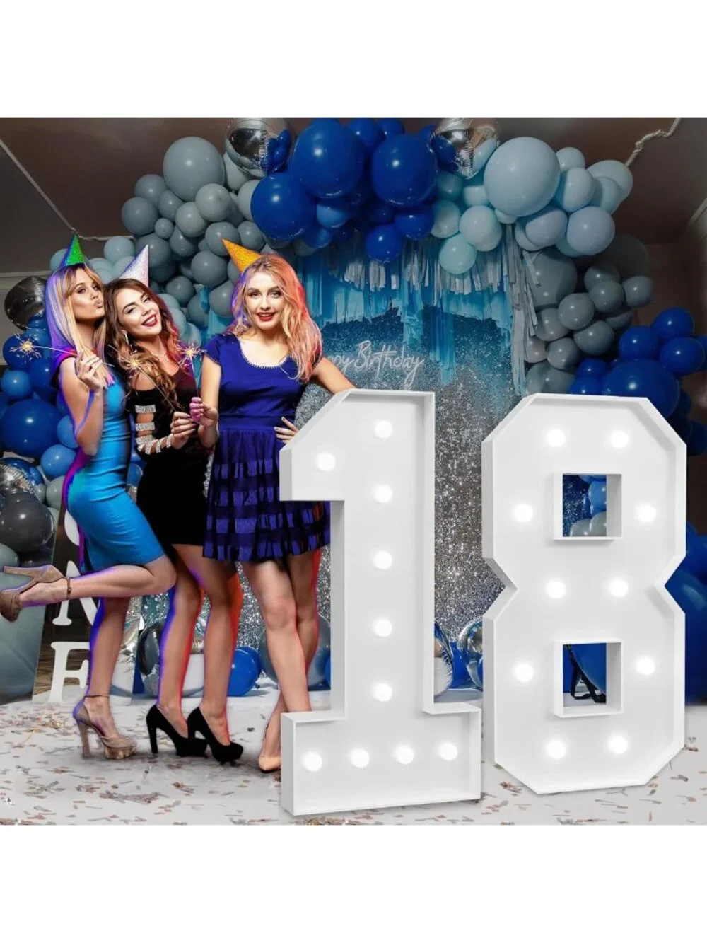 Large 4ft Light Up Marquee Numbers for 18th Birthday Decorations & Parties
